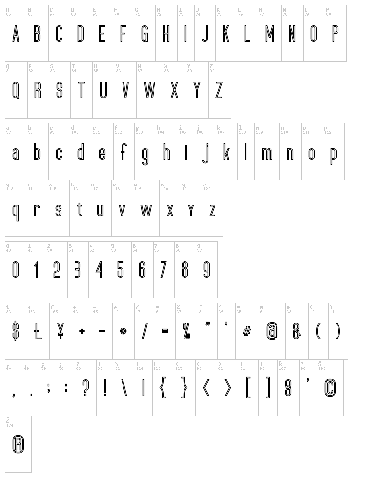 Ultimatum font map